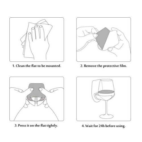 Soporte copa vino para espejo baño, diseño baño y vidrio, funcional y decorativo.