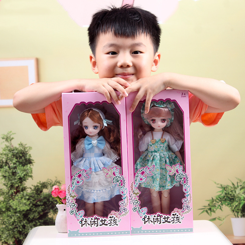 30cm Hengchao Confused Barbie Doll Animation Dress up Doll Music Girl Loli Wedding Dress Set Toy