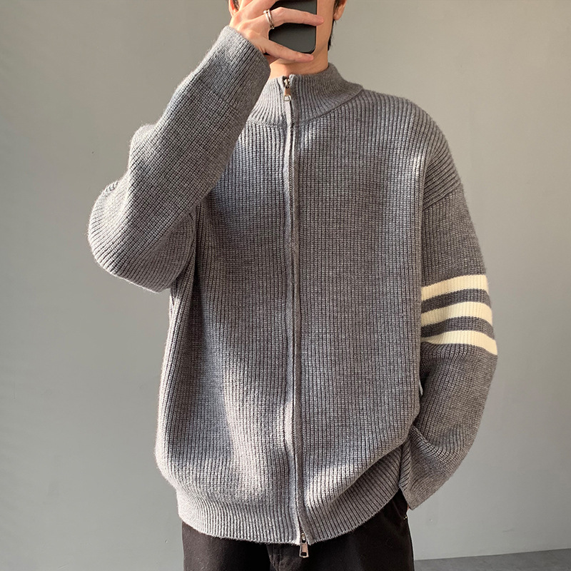 2026年秋季青少年运动宽松圆领长袖针织衫透气罗纹底摆腈纶，男装针织衫/毛衣，星座614