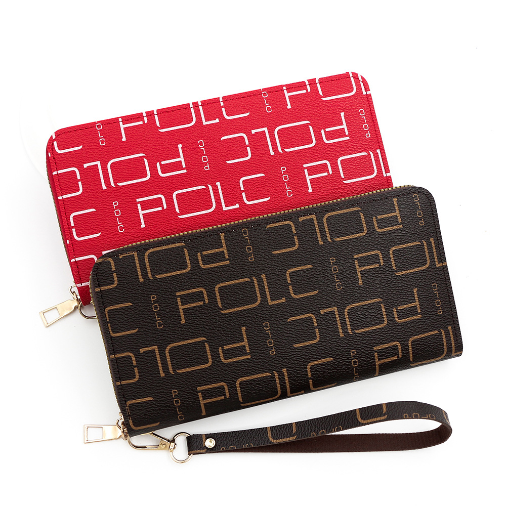 Nueva billetera para mujer, impresión de tendencia, billetera larga para mujer, monedero, embrague, billetera de gran capacidad de cuero de pu