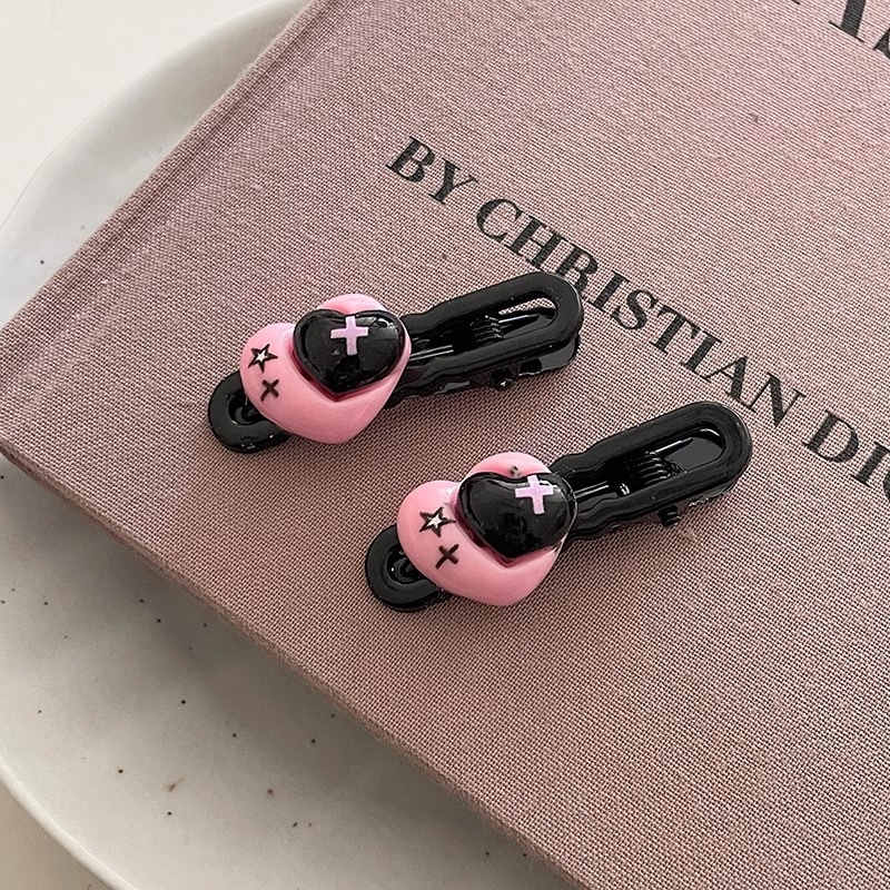 5cm 웨이브 클립 핑크 러브 원