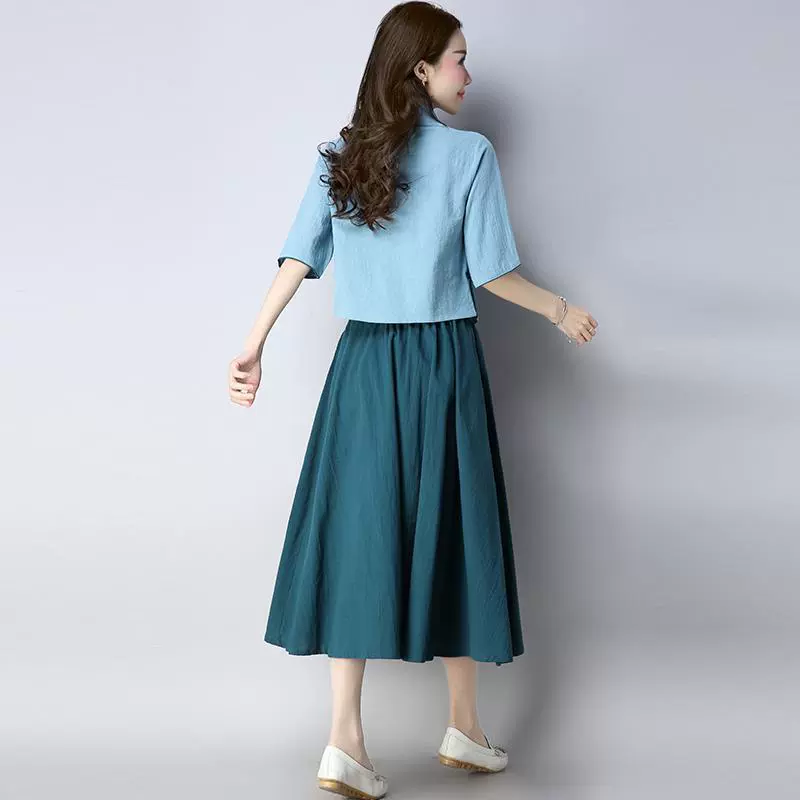 Ретро-набор, Hanfu, китайский стиль, хлопок и лен