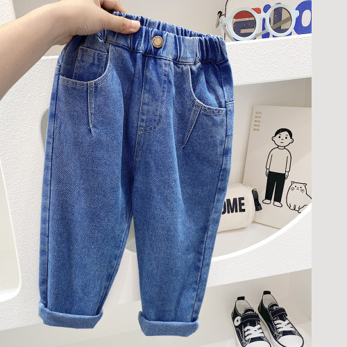 Boys' Korean style pants spring and autumn 2023 new baby and children's jeans medium and large children's autumn casual trousers trend