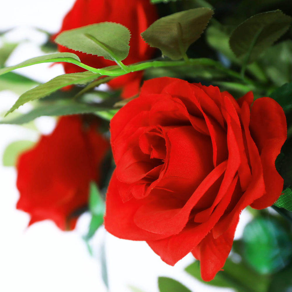 Simulación transfronteriza árbol de rosas en maceta hotel boda decoración de interiores planta en maceta simulación rosa artificial artesanía adorno