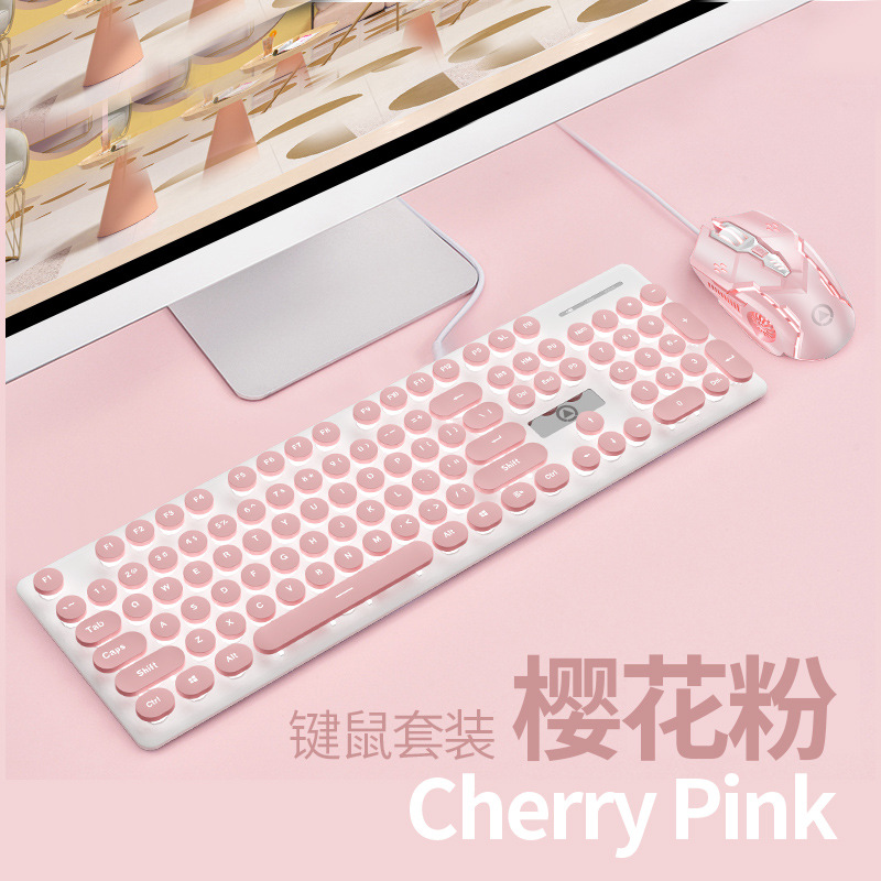 Talla de plata V8 punk mecánico teclado táctil ratón traje luminoso juego de accesorios de computadora al por mayor Amazon transfronteriza