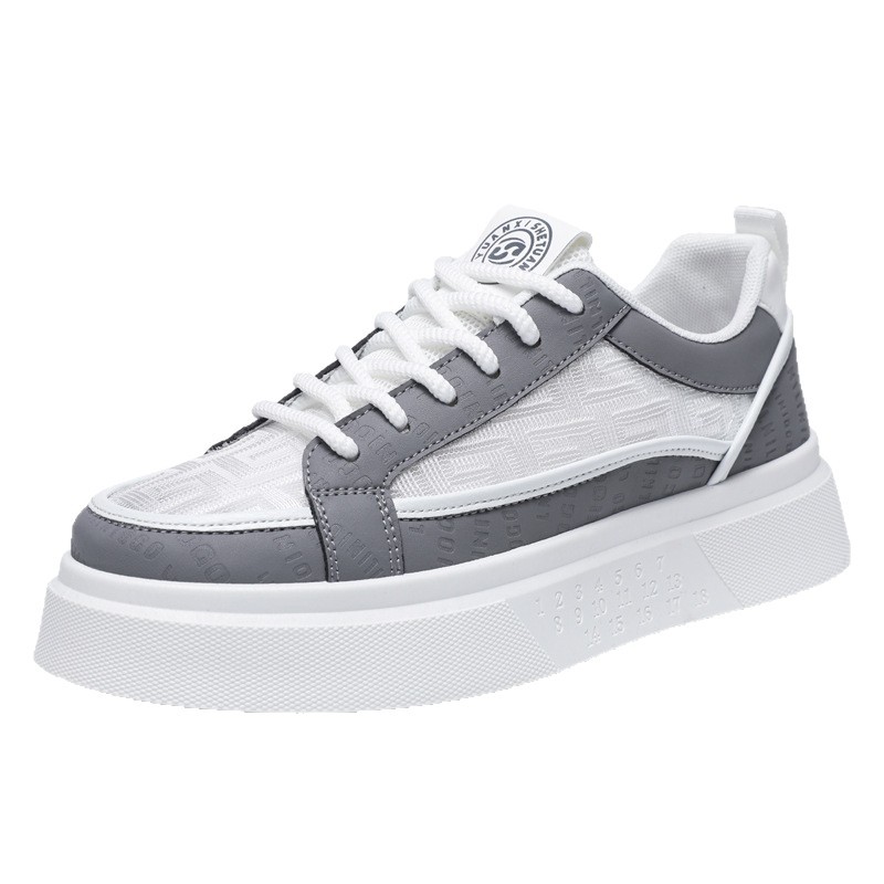 Zapatos de hombre transfronterizos 2025 verano nuevos zapatos deportivos casuales zapatos de plataforma aumentados versión coreana de los zapatos blancos de moda al por mayor