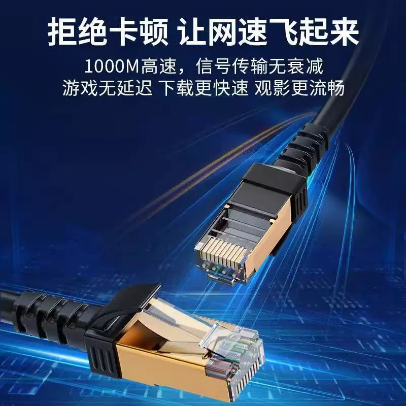千兆六类网线高速100家用电竞30/20路由器电脑宽带室外网络连接线