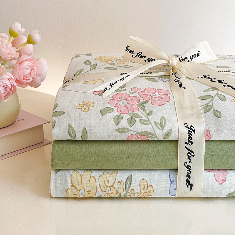 Nuevo juego de cuatro piezas de cama de hilo de doble capa Clase A, algodón puro, 2025, nuevo juego de sábanas con funda de edredón, ropa de cama de tres piezas