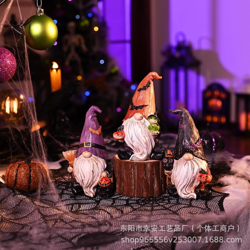 Cross Border New Product Halloween Gnome Decorations Gift Indoor Home Funny Garden Gnome Resin