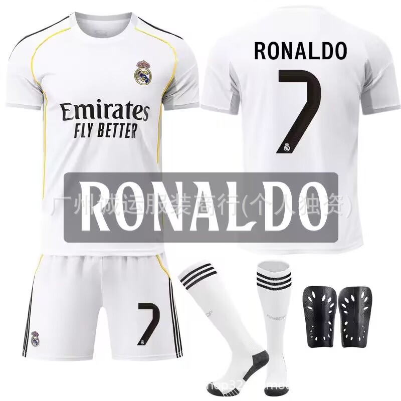 Wholesale 25-26 Vinicius 5 Bellingham No. 10 Mbappe Arnold New Real Madrid Home Football Uniform