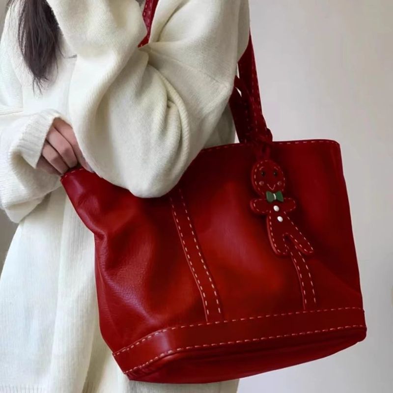托特包包女式2025新款红色婚包日常可用新娘婚包大容量通勤手提袋|undefined