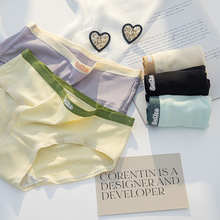 女士内裤原创南法假日少女纯色滴胶内裤中腰全棉裆舒适三角裤批发