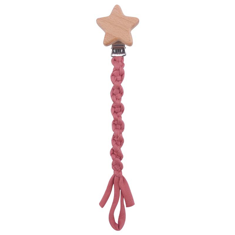 Bebé suministros Haya estrella pezón clip DIY bebé creativo hecho a mano algodón tejido pezón cadena anti-caída