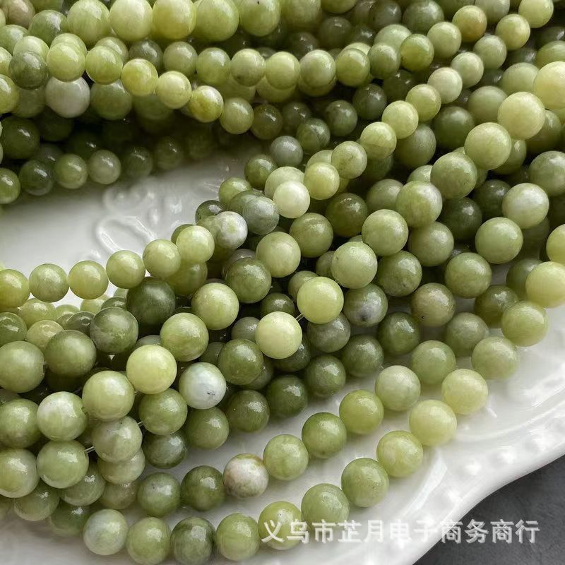 南方玉無優化精品綠色玉珠子4-6-8-10-12mmDIY手串飾品配件跨境