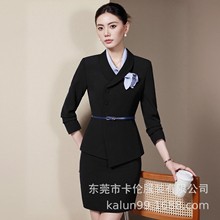 黑色西装套装女秋季新款珠宝店销售导购工作服迎宾礼仪接待职业装