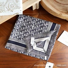 外贸原单CD字母真丝羊毛围巾丝巾羊绒大披肩张碧晨同款围巾批发