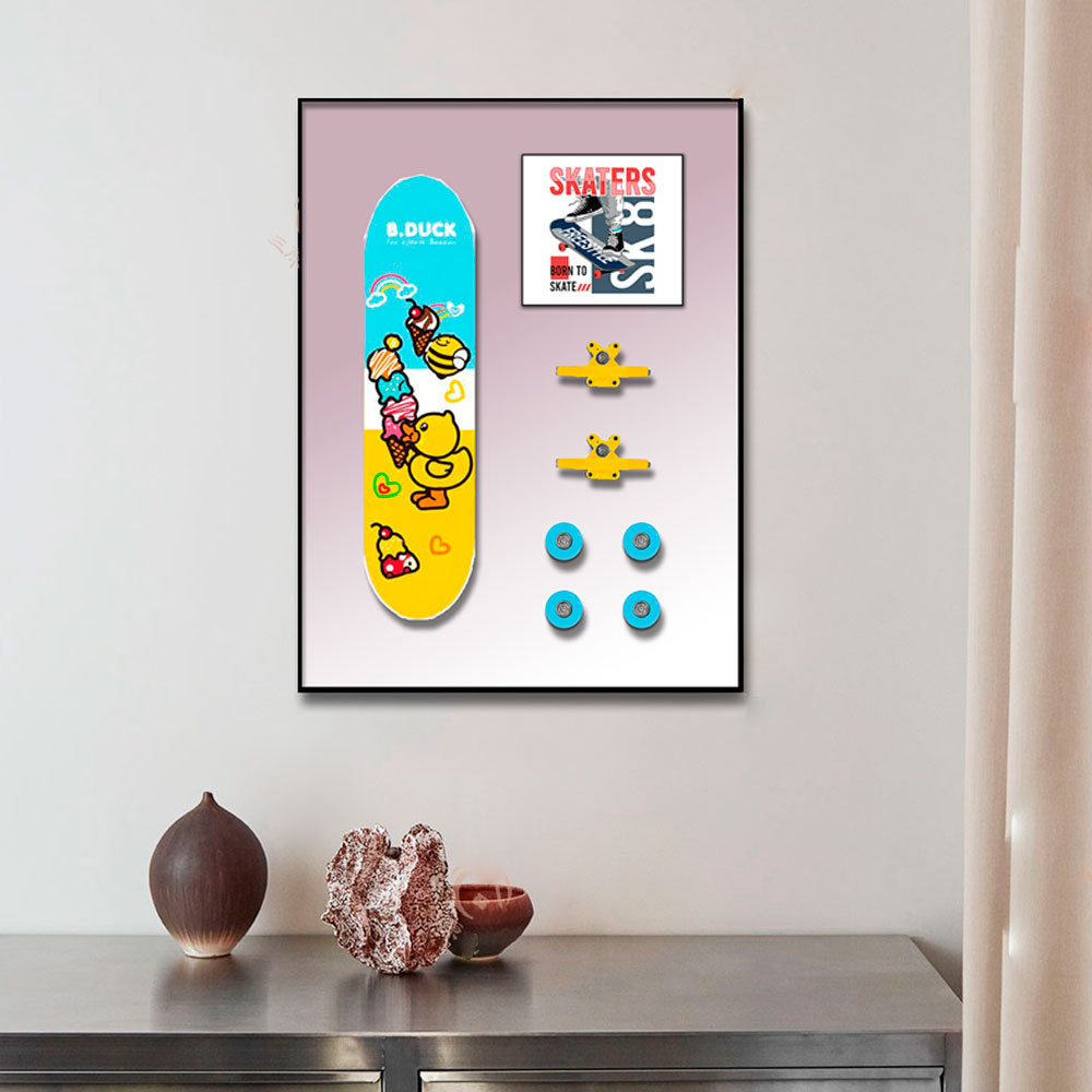 Pinturas decorativas de patineta Pinturas físicas tridimensionales Pinturas colgantes de juegos de moda Sala de estar Pasos de entrada Mural Habitación infantil simple Pintura de cabecera