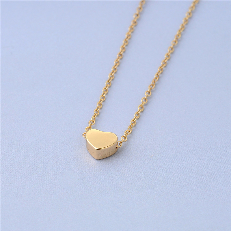 Couple Heart Clavicle Chain Memory Pendant Necklace_voghion.com