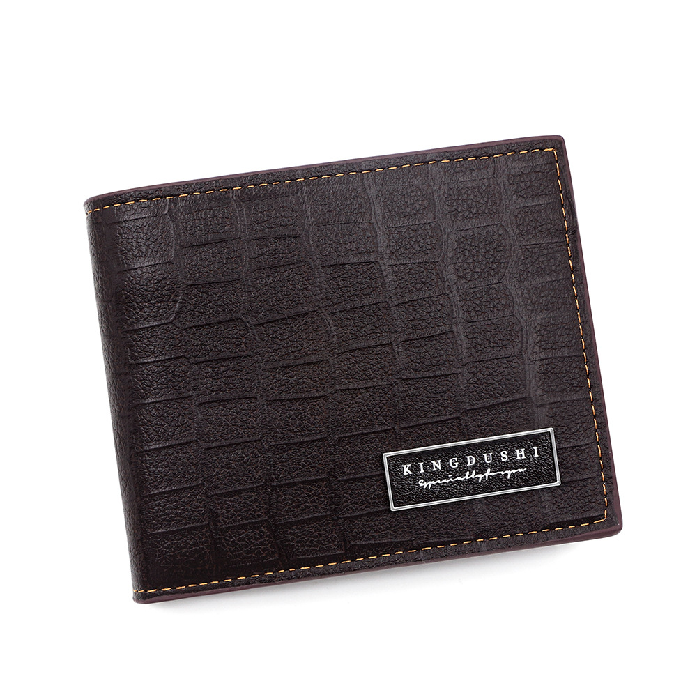 Cartera de hombre coreana con patrón de piedra corta con bisagra TPU, bolso de tres plegados, bolso de cambio de tarjeta múltiple, bolso de identificación, bolso de hombre