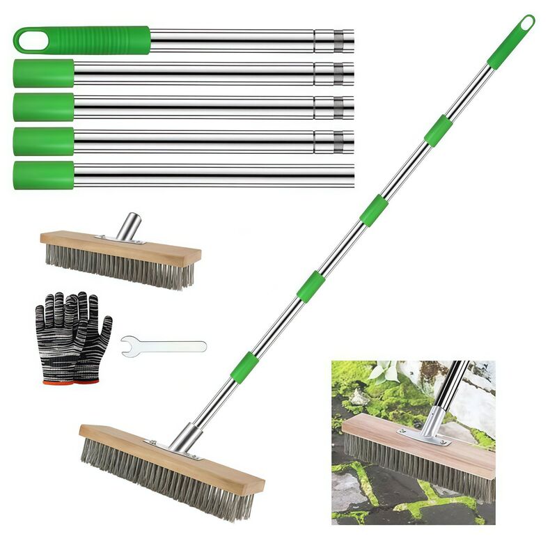 Stainless steel wire floor brush metal wire deck brush to clean outdoor garage, swimming pool, moss removal steel brush Stainless steel wire floor brush metal wire deck brush to clean outdoor garage, swimming pool, moss removal steel brush