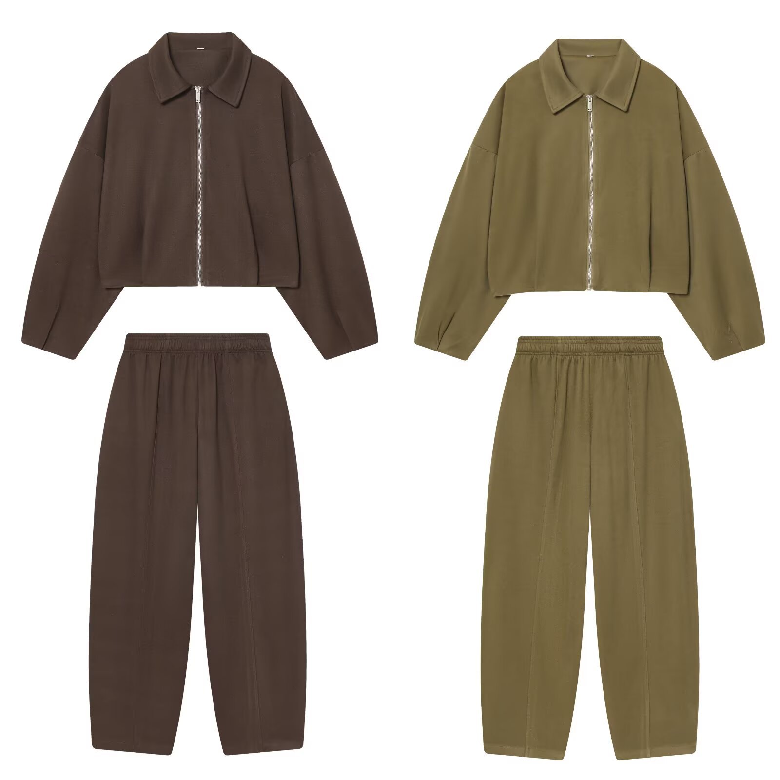 欧美外贸批发2025秋冬新款女装长袖软质飞行员夹克外套裤套装女