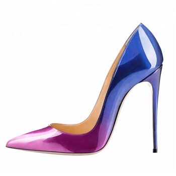 European and American Foreign Trade Fashion Gradient Color Shallow Mouth Stiletto Heels Sexy Women's Large Size 35-46 High Heels