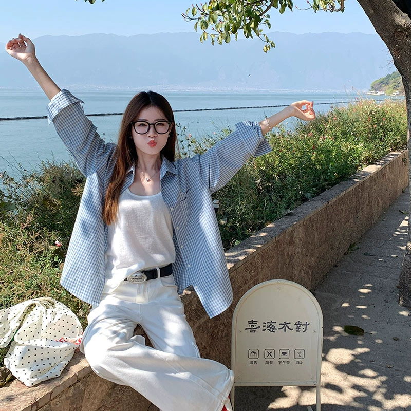 Blue shirt, summer jacket, design long-sleeve, sun protection