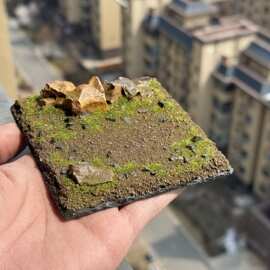 地台 模型场景 底座  写实草地沙漠荒漠土石 小底座微景观