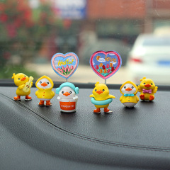Cute little duck car interior ornaments decoration center console display car ornaments creative decorative accessories wholesale