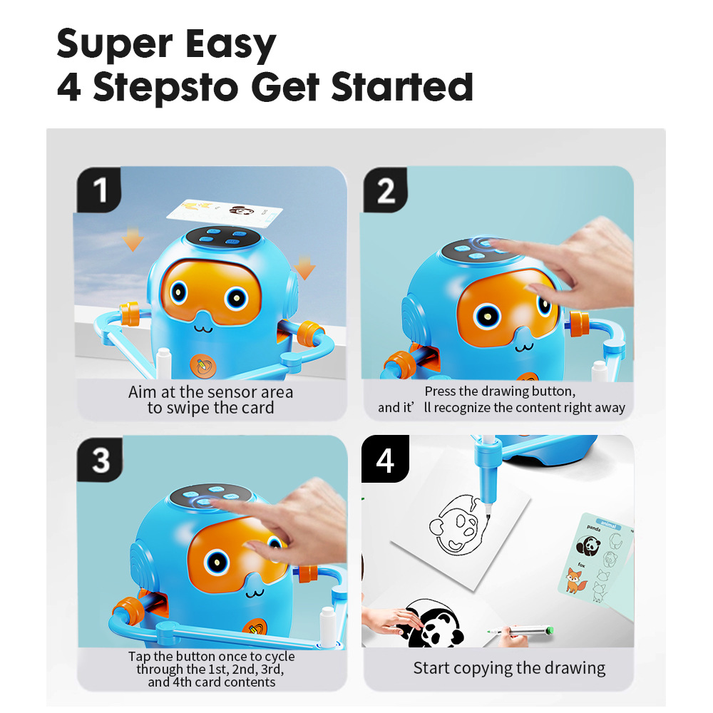 Juguetes infantiles de 3 - 6 años Amazon rompecabezas iluminación robot de pintura material ecológico inteligente máquina de educación temprana