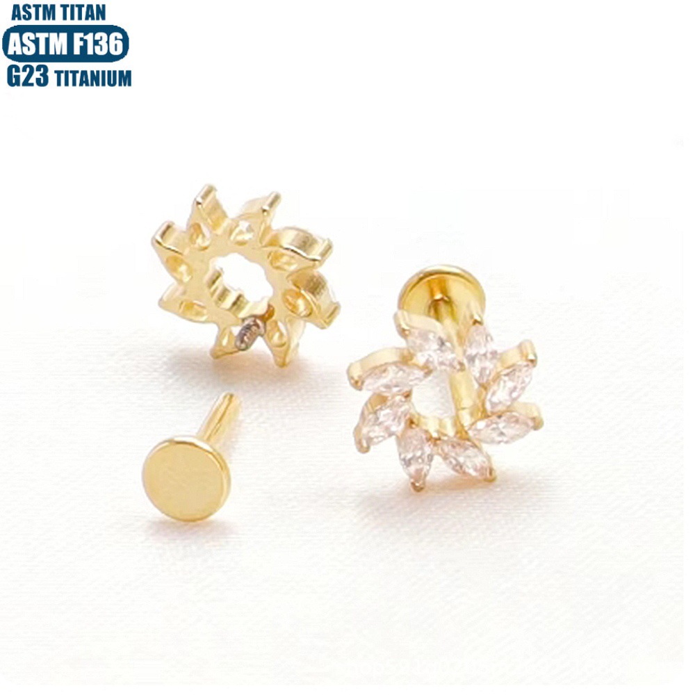 Labret piercing jewelry detail image