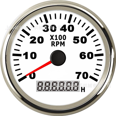 automobile instrument, tachometer diesel engine gasoline - silver-edge-white-background-0-7000rpm