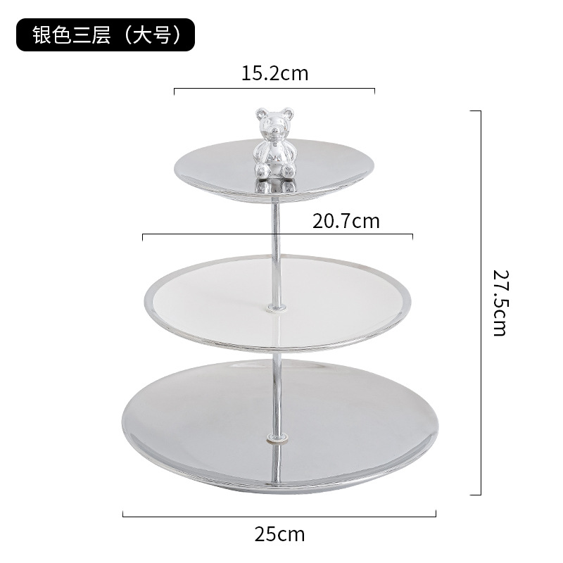 Plato de fruta de múltiples capas sala de estar mesa de café hogar plato de dulces Pantalla de recepción plato de aperitivos salón de belleza postre plato de fruta Decoración