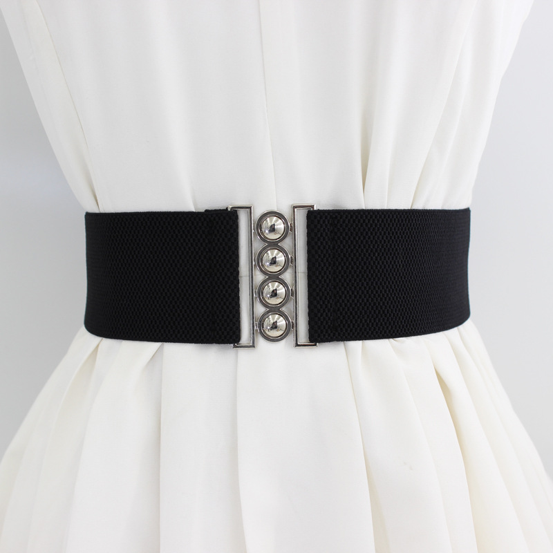 Cinturón elástico elástico para mujer, ancho, vestido decorativo simple, cinturón de cintura de todo fósforo, 6cm de ancho, tres tamaños
