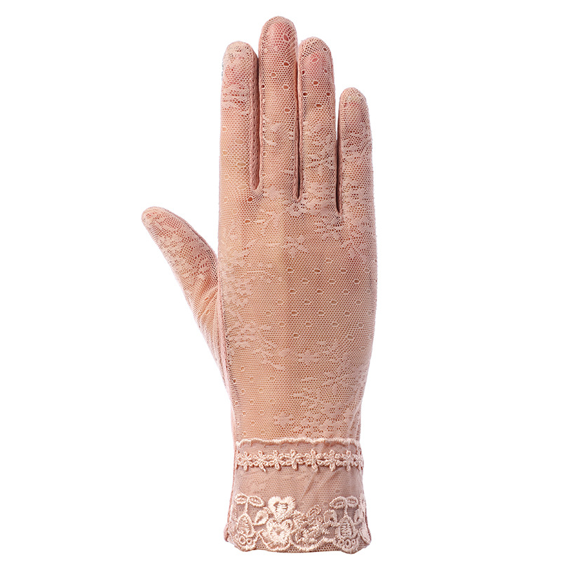 Guantes de protección solar de primavera y verano guantes de pantalla táctil de encaje conducción de las mujeres transpirable al aire libre protección solar guantes de equitación