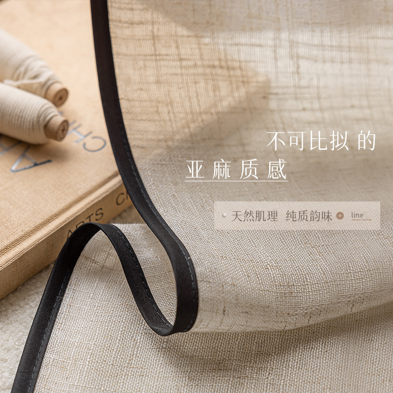 Cortinas francesas, hilo de lino transparente e impermeable 2025 nuevo estilo ventanal sala de estar balcón sombrilla de ventana cortina de gasa al por mayor