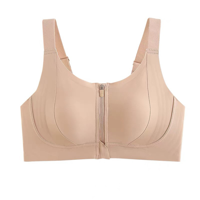 Cross-Border Front Zipper, Front Button Sports Fashion Underwear for Women with Big Breasts, Thin Bra