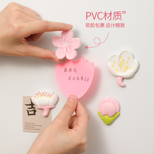 Creative fresh pastoral flowers refrigerator magnet cartoon flower sunflower resin decorative black and white board magnetic sticker