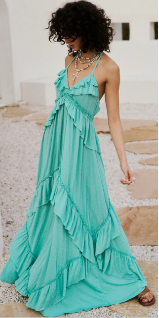 Ropa de mujer europea y americana 2024 verano nuevo estilo color sólido sexy tirantes con cuello en V sin espalda vestido largo mujeres comercio exterior al por mayor image 11