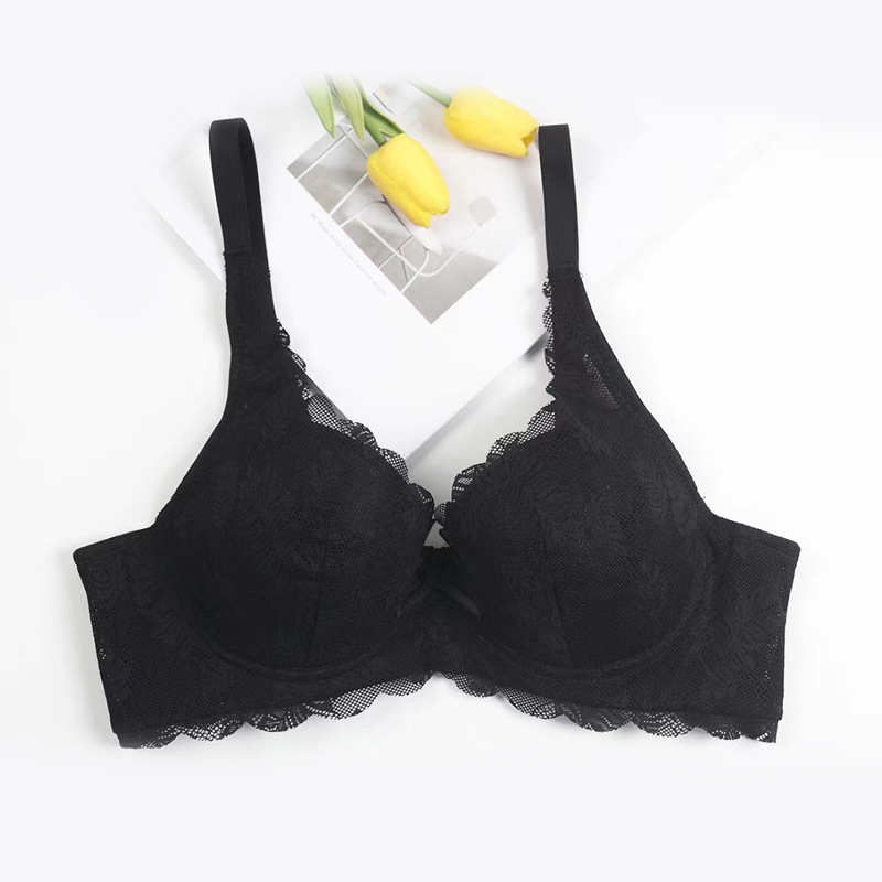 Comercio exterior spot transfronterizo gran tamaño sujetador mujer sin esponja encaje super delgado transpirable cómodo reunido gran pecho pequeño
