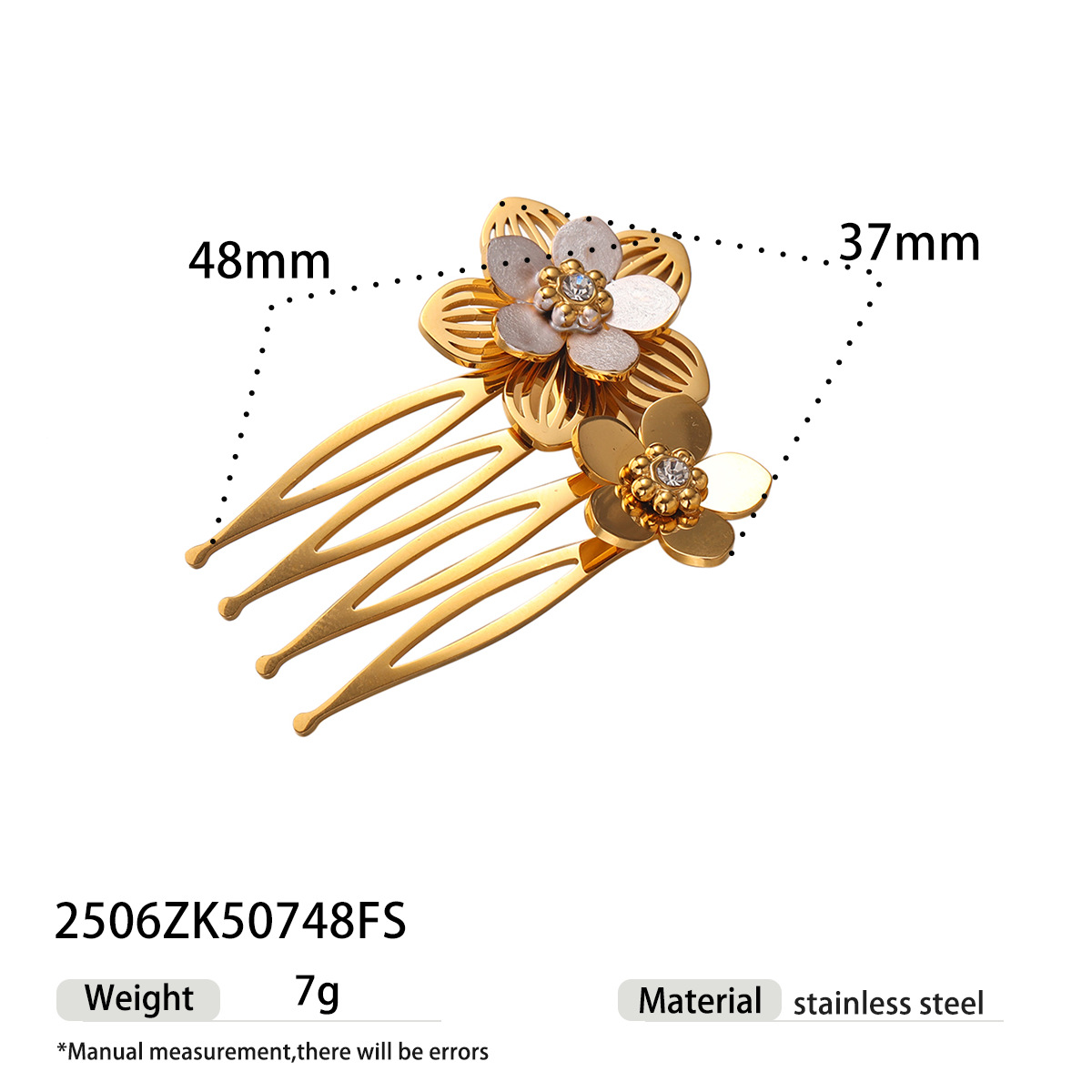 Tena Horquilla de acero inoxidable europea y americana, flor de planta de alta calidad femenina, horquilla de acero de titanio, joyería de explosión transfronteriza al por mayor