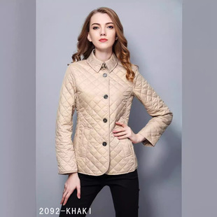 Cross-Border Export B Bajia's Same Classic Plaid Diamond Cotton Outwear Women's Bur* Original Slim Plaid Cotton Outwear