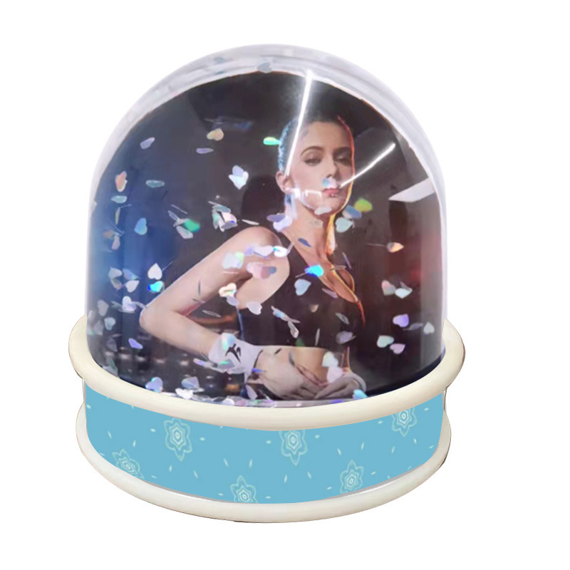 Cartoon background glitter glitter quicksand photo frame new product plastic snowball PVC plastic sticker base quicksand photo frame