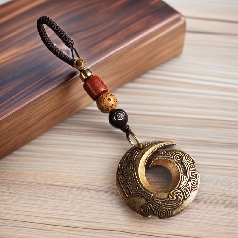 Turn the Tide Brass Car Keychain Ring Pendant Men's Creative Handmade Lanyard Accessories Wholesale from Manufacturer Turn the Tide Brass Car Keychain Ring Pendant Men's Creative Handmade Lanyard Accessories Wholesale from Manufacturer