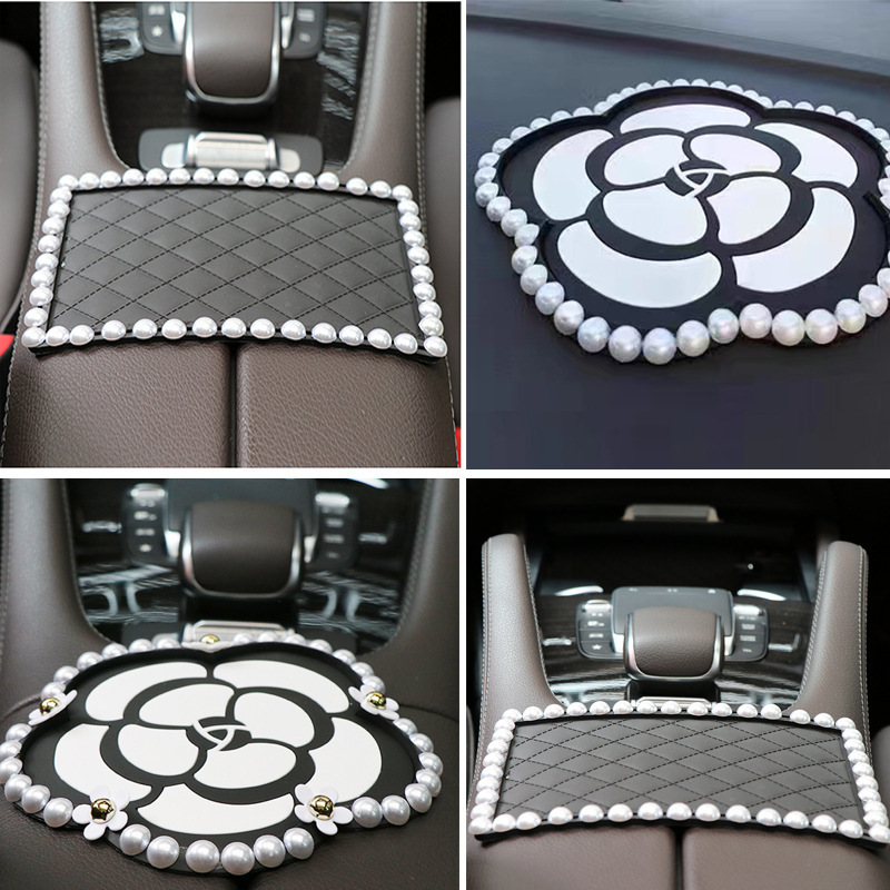 Pearl Camellia car anti-slip mat car car silicone high temperature resistant car ornaments anti-slip mat perfume mat