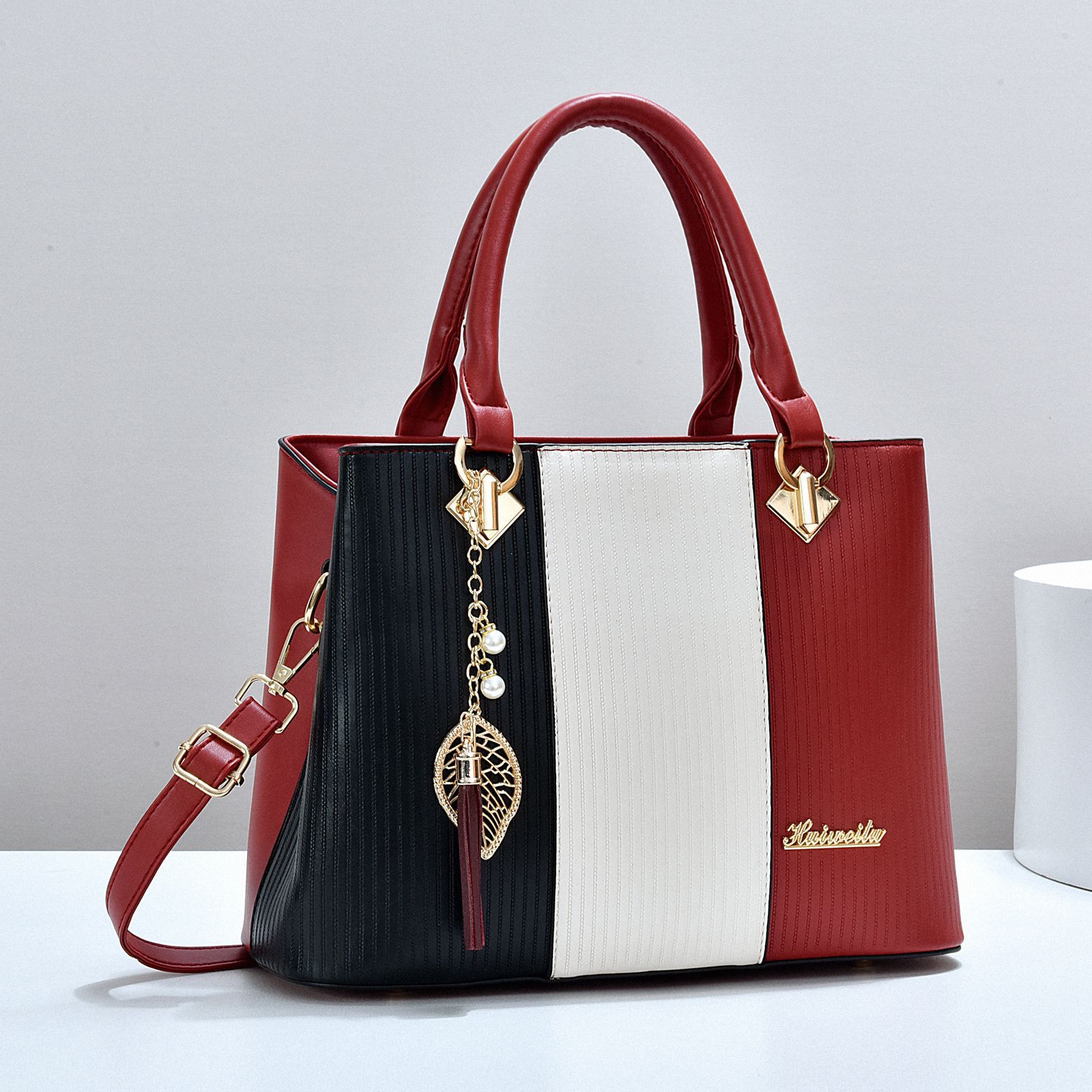 Color Block Women's Fashion Trend Handbag PU Shoulder Crossbody Large Capacity Bag Bags_voghion.com