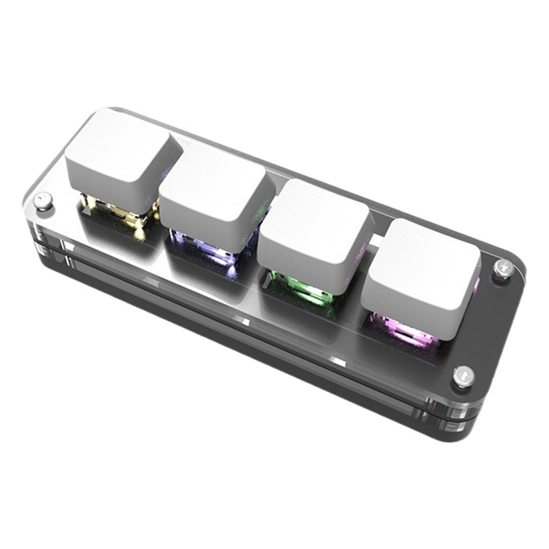 4-Key Teclado mecánico personalizado RGB luz Plug-and-play ordenador USB teclado personalizado juego de enchufe caliente