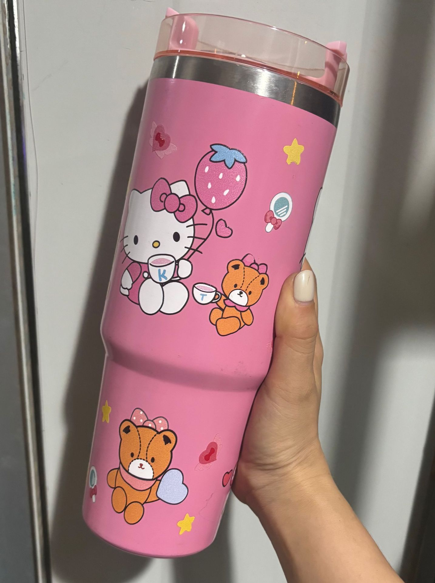 Nuevo patrón de dibujos animados taza de helado 30oz taza de coche taza de café con aislamiento al vacío de acero inoxidable 304