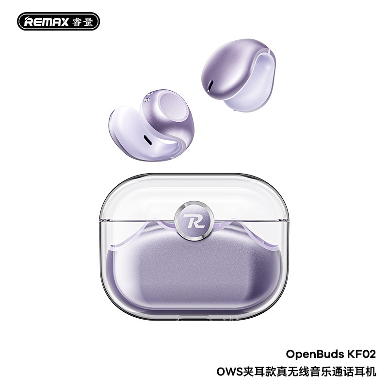Remax 新型イヤークリップ式完全ワイヤレスBluetoothイヤホン、非インイヤー型OWSミュージックイヤホン、長時間バッテリーTWSギフト|undefined