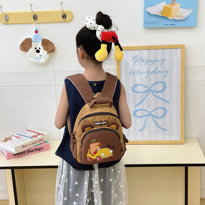 Kapibala nueva mochila escolar para niños de jardín de infantes, niños y niñas, reducción de la carga de ocio, mochila ligera, bolsa de bocadillos de salida
